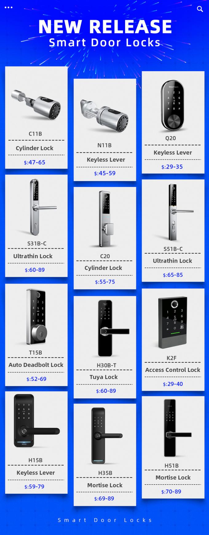 Office Electronic Door Locks Phone Control Biometric Fingerprint Entry Smart Door Lock 4