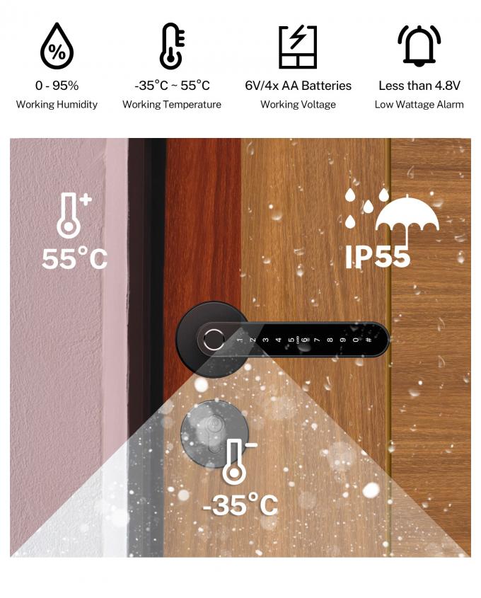 Intelligent Electric Handle Wooden Door Lock For Residential 7