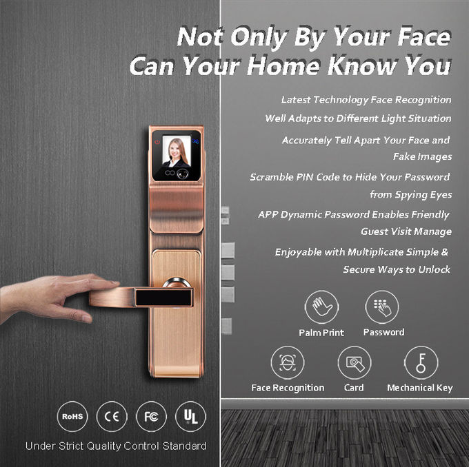 Intelligent Face Recognition Door Lock Support IC Card For Home Or Office 0